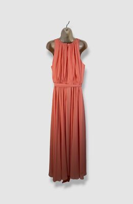georgette pleated halter dress Paulina Dress in Pleated Georgette Gold Multi