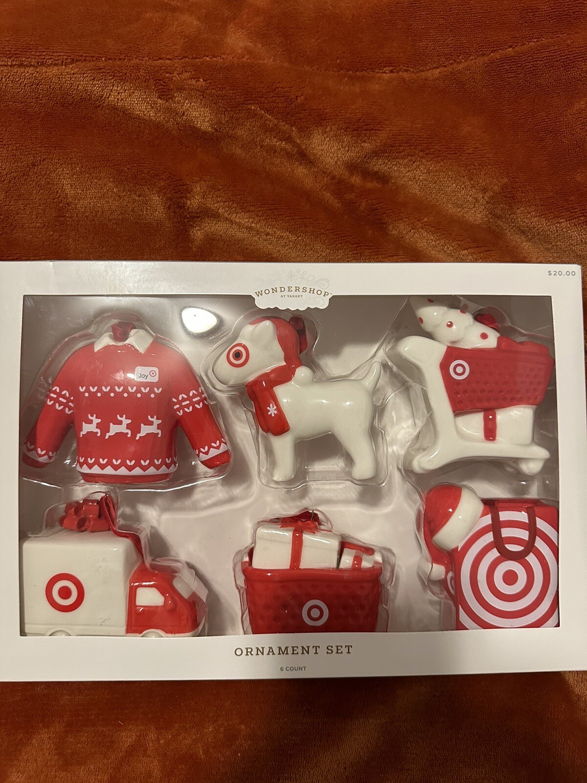 2023 Target Christmas Bullseye Theme 6pc Ceramic Ornament