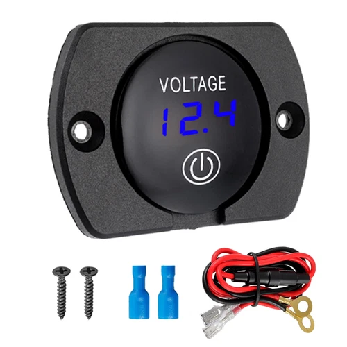 DC 12V 24V Volt Meter Battery Voltage Gauge Digital Display with Touch Switch Co