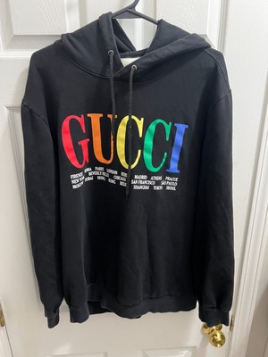 gucci hoodie rainbow logo