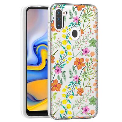 Phone Cover Case for Samsung Galaxy A11,Flower 20 Print,Thin Soft