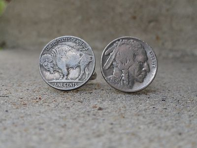 #ad #ad Buffalo and Indian Head Nickel Coin Cufflinks Bison Money American Jewelry $16.80
