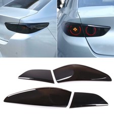 4 Smoke Black Abs Tail Light Lamp Guard Panel Cover For Mazda 3 Sedan 2020-2024
