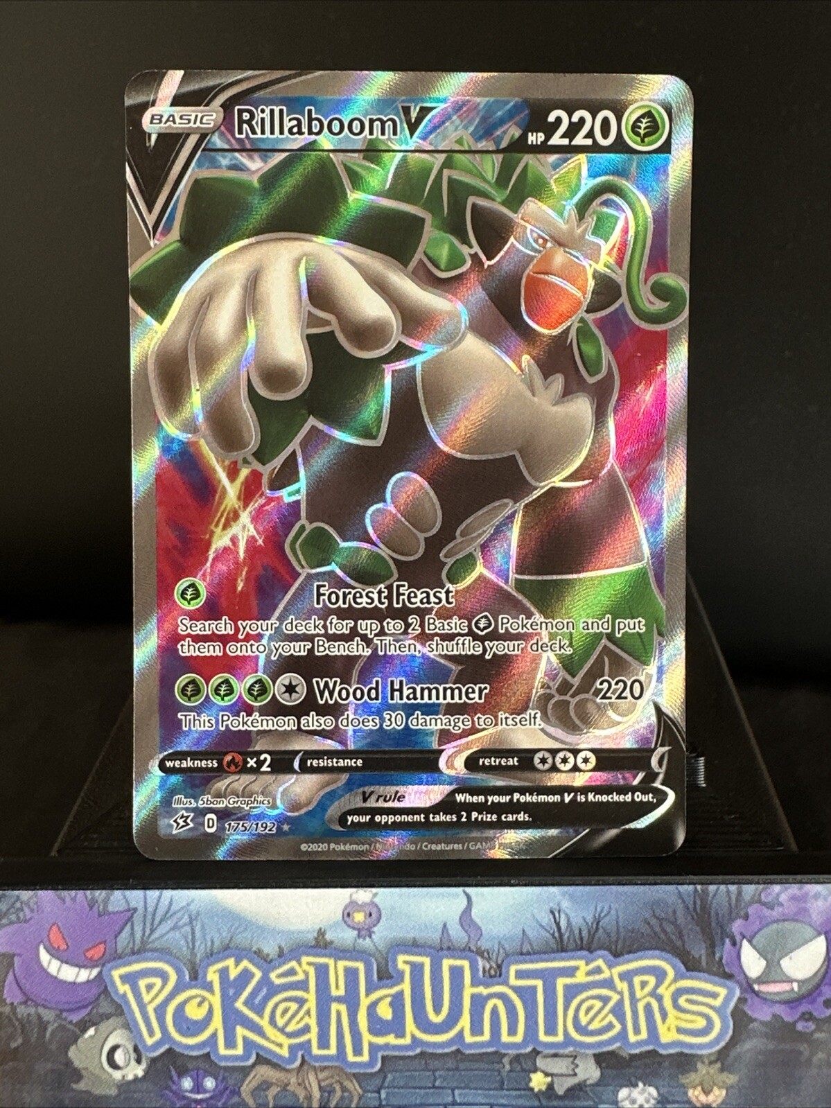 Pokemon Card Rillaboom V 175/192 Rebel Clash Sword & Shield Full Art NM