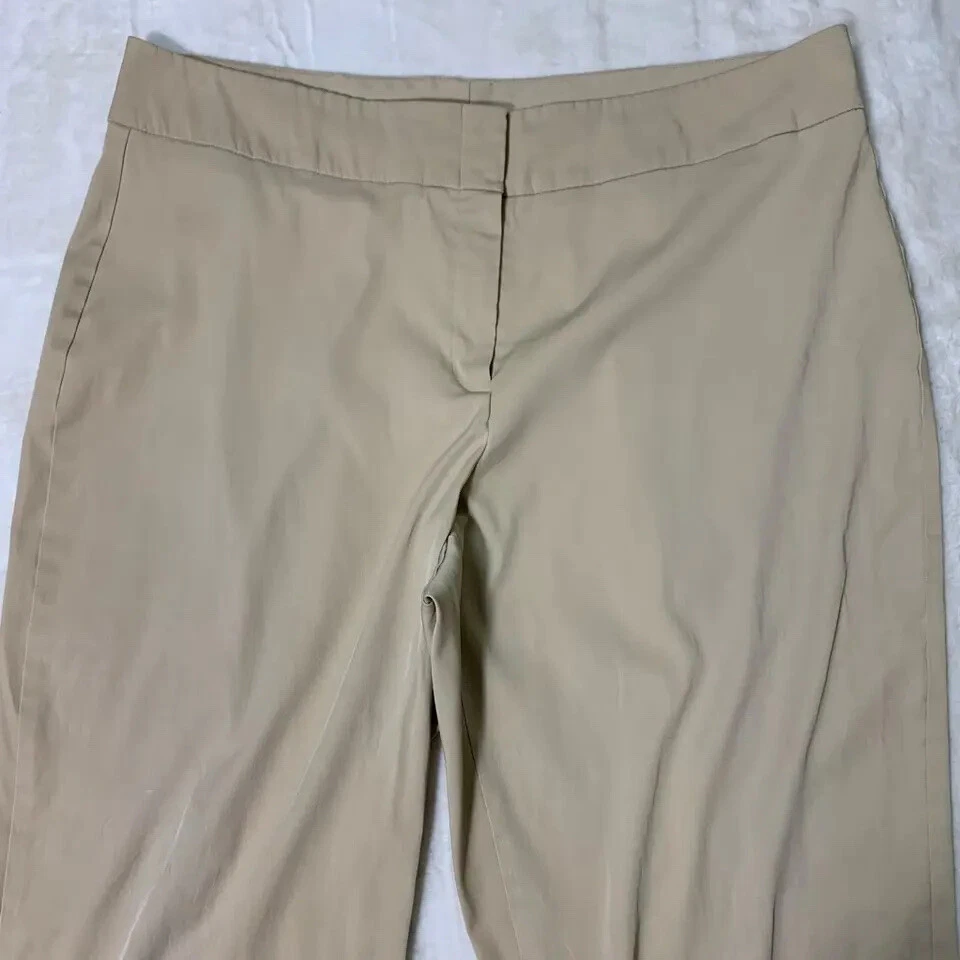 Pantalones cortos Studio 1940 para mujer beige tiro alto bolsillos elásticos cremallera plus 20W Foto 3 de 4