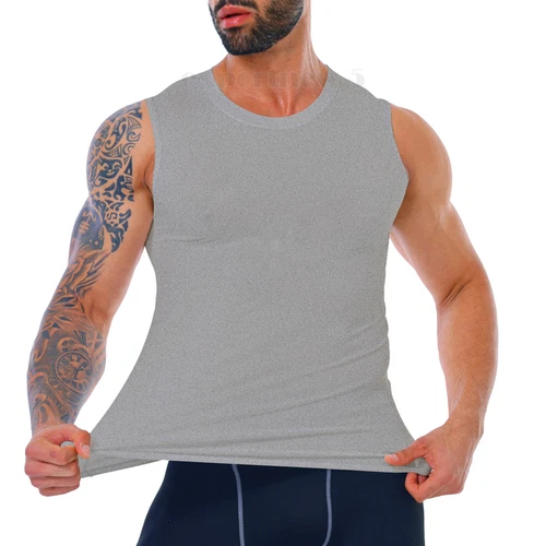 Mens Gym Muscle Singlets Workout Tank Top Bodybuilding Sleeveless Tee - Picture 14 of 30