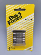 5 Pack Cooper Bussman BP/AGC-5 Fuses 5 Amp AGC-5 Buss Fuse