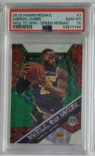 2019 Panini Mosaic LeBron James Will to Win Green Mosaic #7 PSA 10