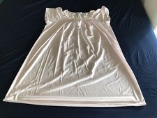 Vintage Miss Elaine 1X Pink Nylon Nightgown Lace V-Neck Short Flutter Sleeve