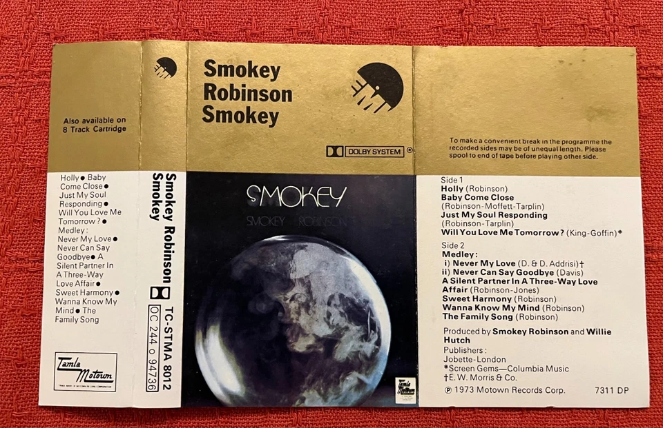 SMOKEY ROBINSON - RARE 1973 CASSETTE TAPE WITH PAPER LABELS - SMOKEY - Image 4 of 4