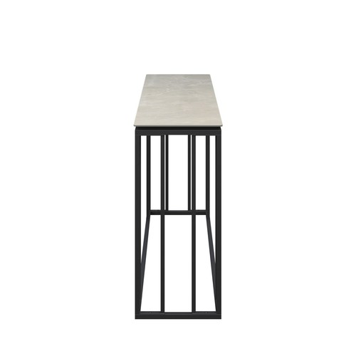 Console Table Linx Grey Stone Concrete Effect Top 6mm Thick Living Room Desk - Picture 3 of 7