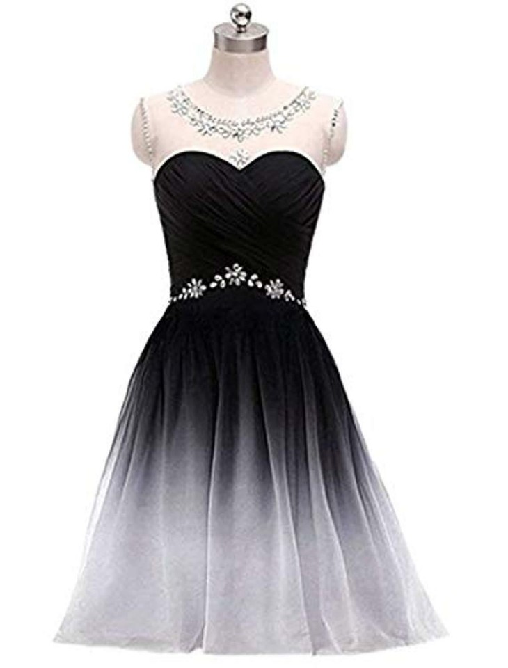 BLACK / WHITE GRADIENT GOWN - RENTAL