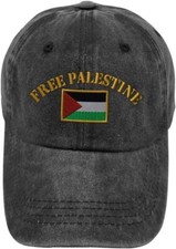 Vintage Washed Hat Free Palestine Flag Embroi...