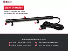 Hornady Gun Safe Dehumidifier Rod 12 Inch, Black. Helps Prevent Rust & Corrosion