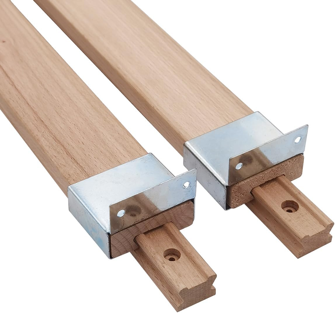 Wooden Drawer Slides 16 Inches Classic Wood Center Guide Track with Slide Glides
