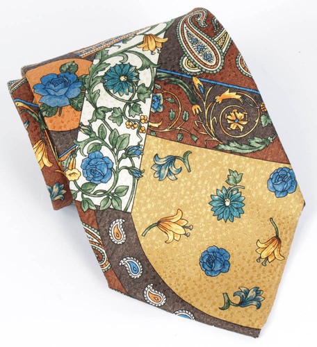 Kenzo Colorful Paisley Theme 4" Wide Silk Tie - Picture 3 of 3