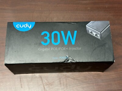 Cudy POE200 30W Gigabit POE/POE+ Injector Adapter 10/100/1000Mbps Ethernet NIB