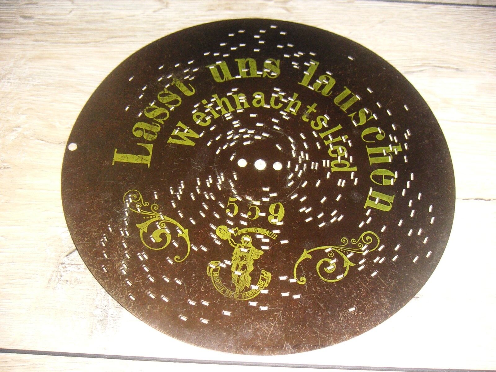 Let us listen to polyphonous Christmas Plate 20,5cm Christmas Music Disc 8 1/4"