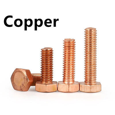 99.9% Pure Copper Allen Screws Hex Head Bolts DIN933 M3 M4 M5 M6 M8 M10 M12 M16