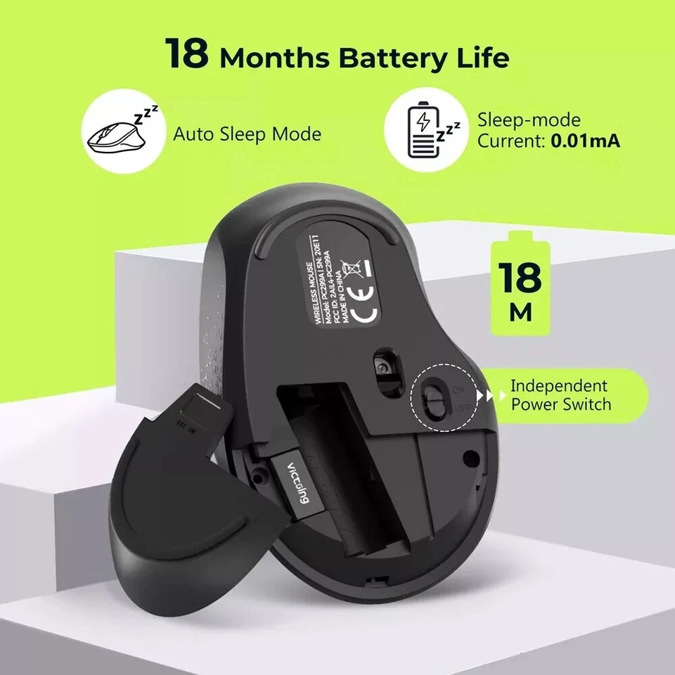 VicTsing USB Wireless Mouse Optical 2.4G Quiet Silent Click PC Laptop Computer - Image 4 of 4