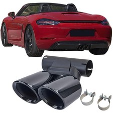 Double Tuyau GTS Sortie Noire Pour Porsche 718 Cayman Boxster 982 2016-2020