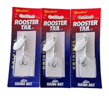(3) Worden's Original Rooster Tail Inline Spinners 1/8 oz Color Shimmer Silver