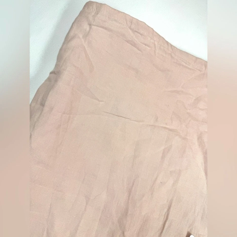 NUEVO CON ETIQUETAS POTTERY BARN KIDS Bebé Belga Lino Cuna Falda Rosa Polvorienta Neutra Acogedora Foto 4 de 4