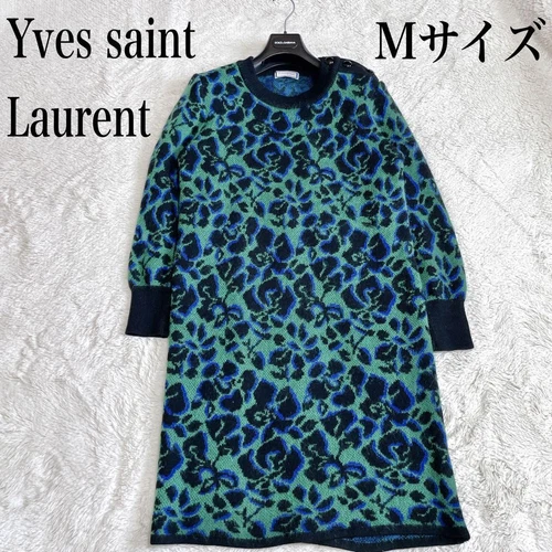 SAINT LAURENT (YSL) Abito Yves Saint Laurent in maglia rosa leopardata raro vintage taglia M autentico