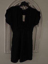 NEW-Universal Thread Women's Tie Front Flutter Short Sleeve Mini A Line Dress S