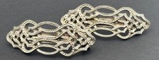 1928 Hair Jewelry Silver-Tone Filigree Art Deco Inspired Hair Barrettes Set of 2
