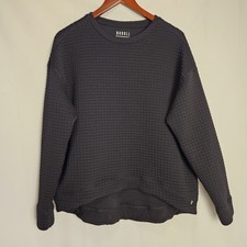NOBULL Quilted Crew Pullover Womens Large Training Sweatshirt Sweater Black