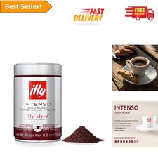 Illy Intenso Ground Espresso - Full Flavored, Robust Dark Roast Coffee, 8.8 oz