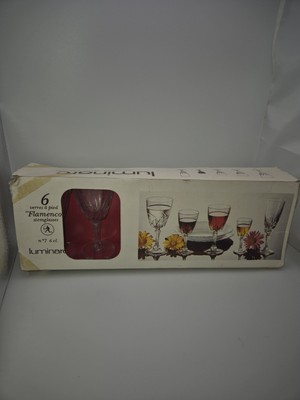 6 x Vintage Luminarc Flamenco Weingläser 16,5cl - Made in France