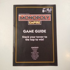 Monopoly Empire Instructions Only 2013 Replacement Pieces Parts Game Guide