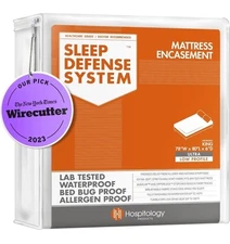 HOSPITOLOGY PRODUCTS Zippered Mattress Encasement - Sleep Defense King, White 