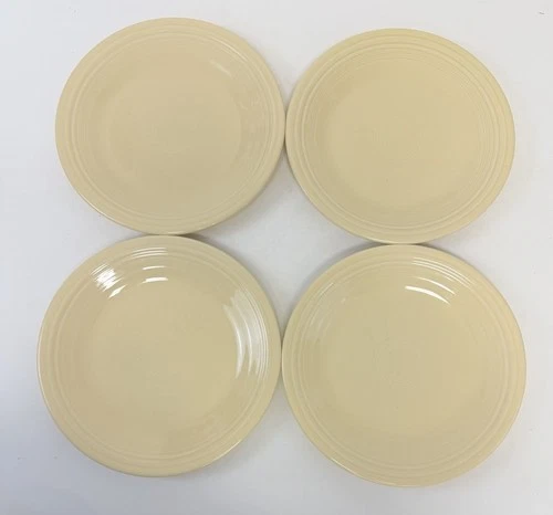 4 Homer Laughlin FIESTA WARE 10.5" Dinner Plates IVORY (Pale Yellow) Lead Free