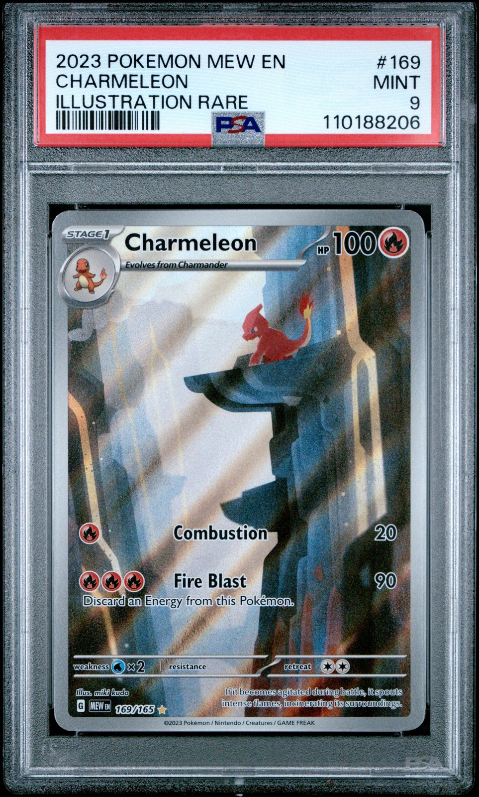 PSA 9 MINT Charmeleon 151 Illustation Rare Pokemon 169/165
