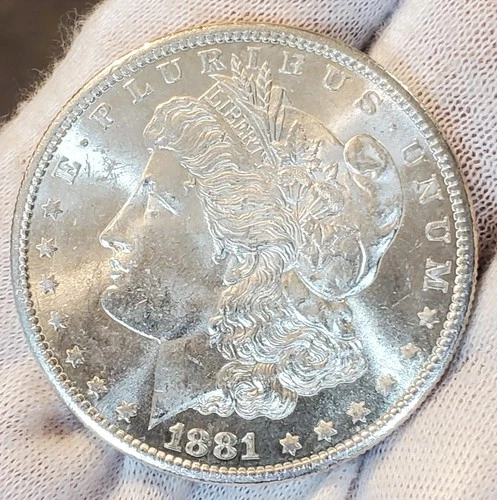 * 1881 S * BU MS++ FROSTY BLAZING WHITE BEAUTY! PQ MORGAN SILVER DOLLAR #A35