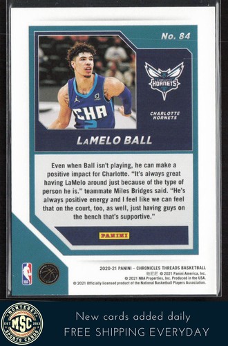 LaMelo Ball 2020-21 Panini Chronicles Green #84 RC Charlotte Hornets - Picture 2 of 2