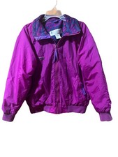 Vintage 90s Women  s Columbia Down Puffer Reversible Purple Full Zip L Jacket Ski