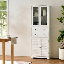 Tall Kitchen Pantry Cabinet with Doors and Shelves Large Stand Up Pantry