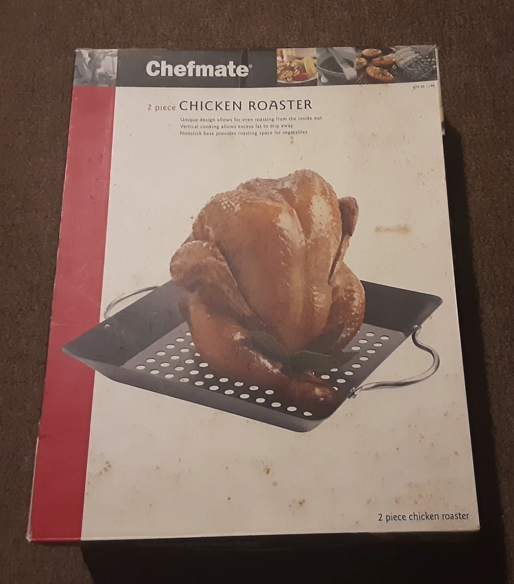 Chefmate 2 Piece Chicken Roaster Non-Stick Oven Safe Steel (Shows storage wear!)
Opens in a new wind