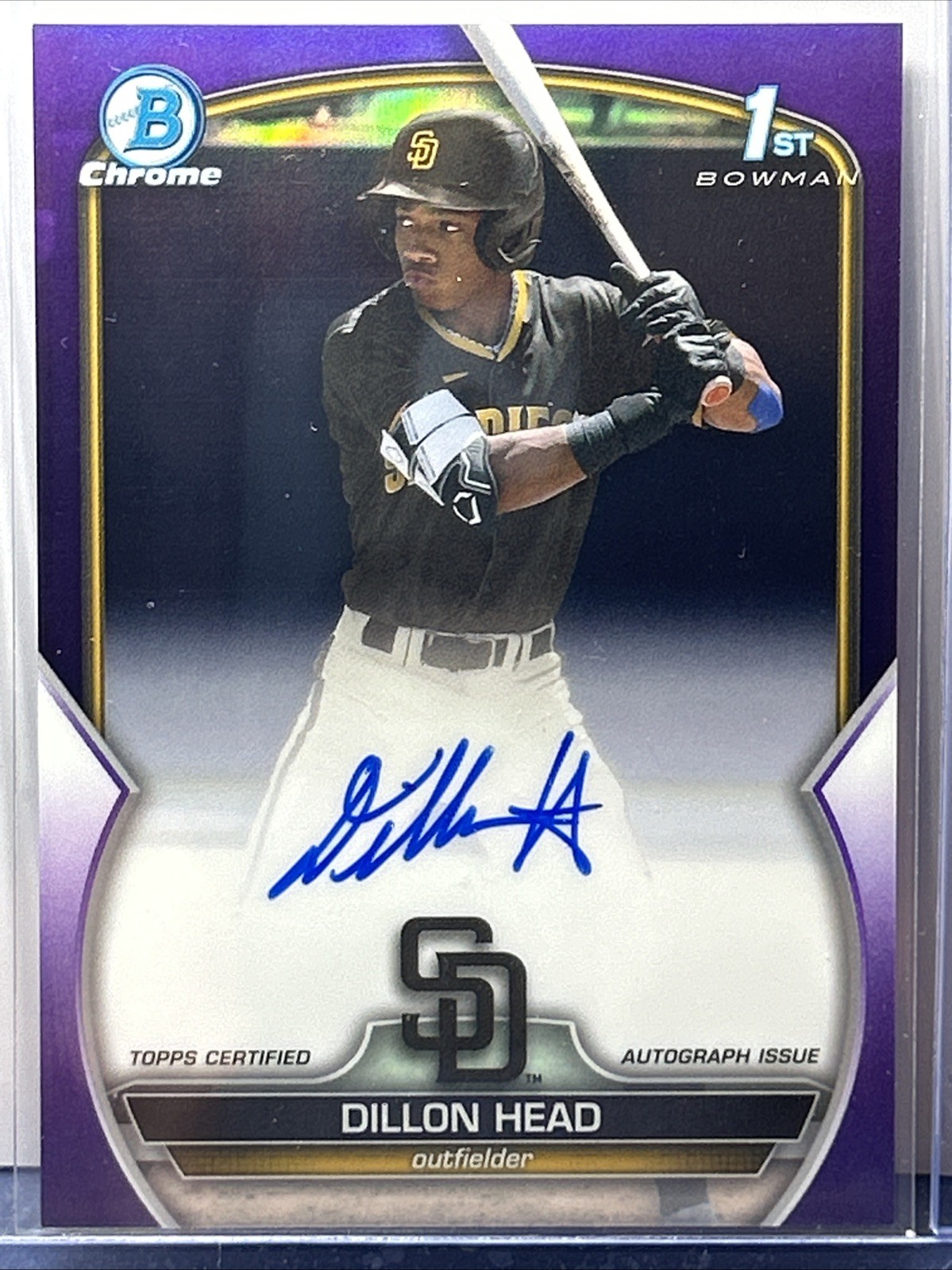 Dillon Head 2023 Bowman Chrome Purple Refractor 1st Bowman Autograph #/250
