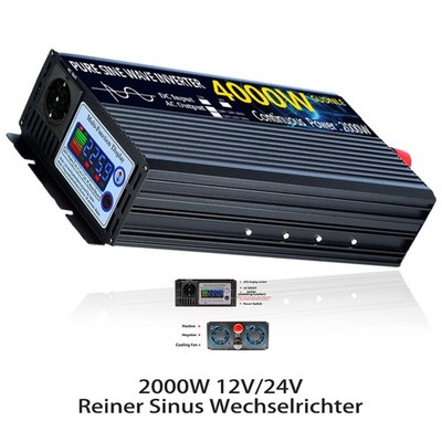 Pure Sinus Wechselrichter 1500W-3000W 12V/24V für Boot Garten-Mit LCD Display