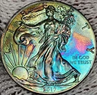 2017 American Silver Eagle 1 oz .999 Fine Silver Coin Uncirculated rainbow toned