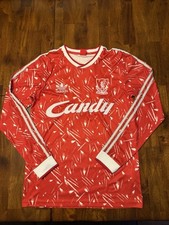Liverpool FC Adidas Originals 89/91 Candy Retro Long Sleeve Jersey Small