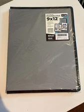 Dunwell 9x12 Art Portfolio Binder, silver w/ black paper