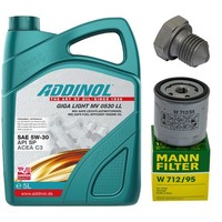MotoröL Filter Set Addinol 5W-30 5 Liter + Schraube FüR Audi A1 A3 1.4 1.0 Tfsi