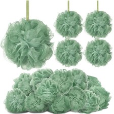 Bath Loofah Sponge Exfoliating Body Scrubber 50g Mesh Pouf Sage Green 24 PCS