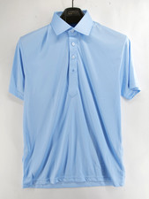Collars and Co Mens Dress Collar Stretch Polo Shirt Size Small Blue Solid